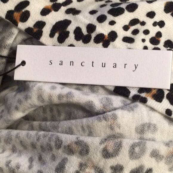 New Sanctuary Leopard Print Faux Wrap Sweater S - Picture 7 of 9